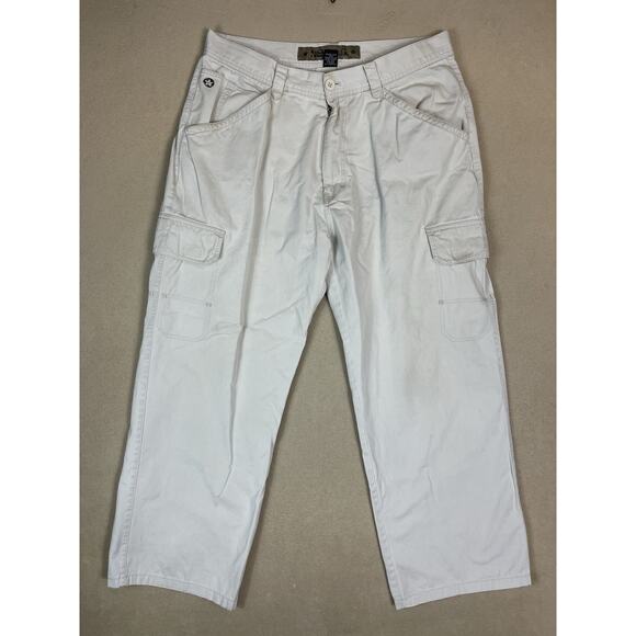 Nesi AG Pants Mens 38 Long Beige Cargo Vide Leg Relaxed Fit High Rise Y2K